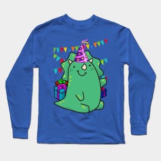 BIRTHDAY CUTE GREEN TRICERAPTOPS Long Sleeve T-Shirt